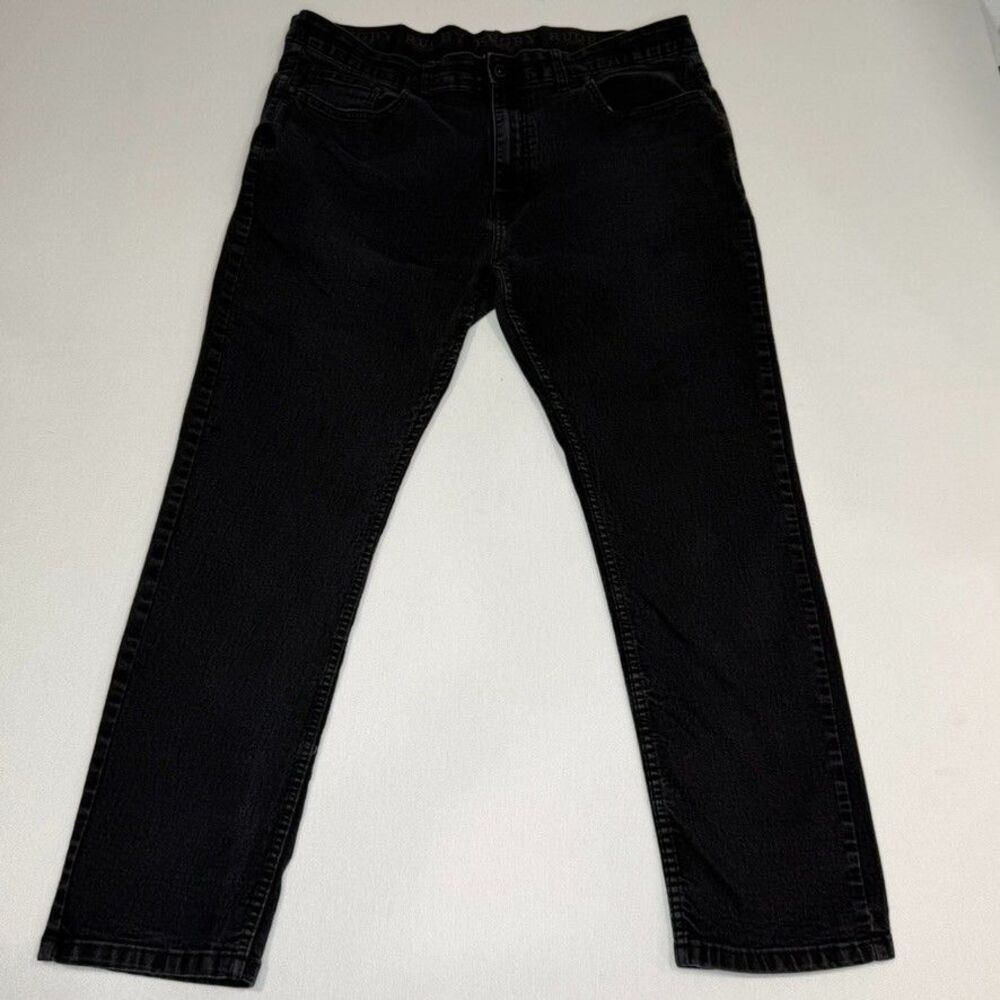Rugby University Jeans Mens 42x30 Black Cotton Denim Straight Stretch